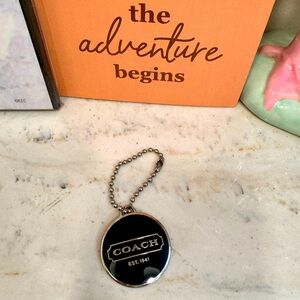 Coach Black and Silver Metal Tag